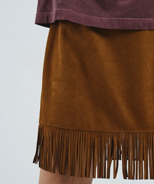 ROSE BUD(ローズバッド)の「mag.by c/SUEDE-LIKE FRINGE MINI SKIRT(スカート・レディース・ブラウン/ライトグリーン・S/M)」の10枚目の写真