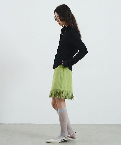 ROSE BUD(ローズバッド)の「mag.by c/SUEDE-LIKE FRINGE MINI SKIRT(スカート・レディース・ブラウン/ライトグリーン・S/M)」の14枚目の写真