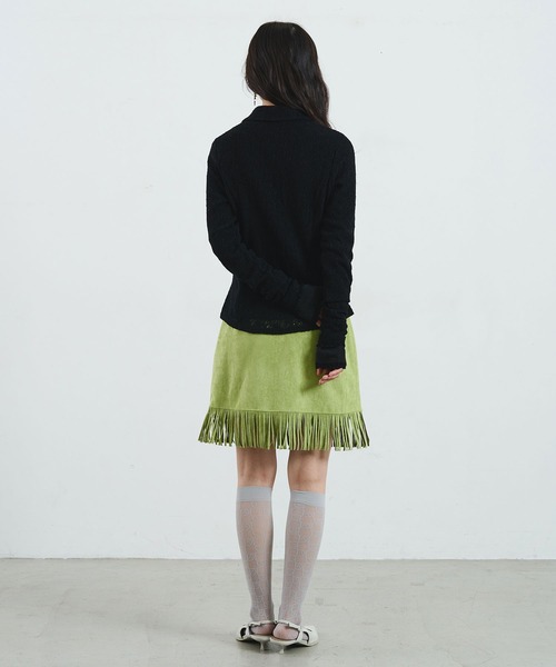 ROSE BUD(ローズバッド)の「mag.by c/SUEDE-LIKE FRINGE MINI SKIRT(スカート・レディース・ブラウン/ライトグリーン・S/M)」の15枚目の写真