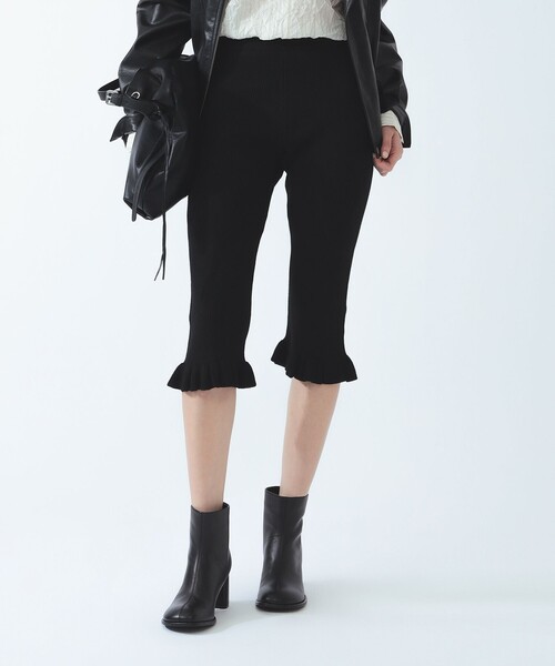 Ray BEAMS（レイビームス）の「裾 フリル ニット カプリ パンツ（その他パンツ・レディース・ブラック/シルバー・ONE SIZE）」の7枚目の写真