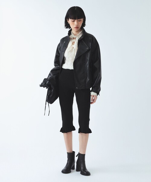Ray BEAMS（レイビームス）の「裾 フリル ニット カプリ パンツ（その他パンツ・レディース・ブラック/シルバー・ONE SIZE）」の8枚目の写真