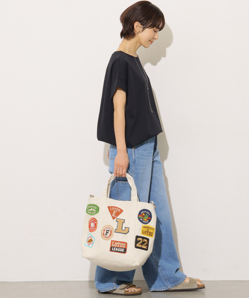 JOURNAL STANDARD relume(ジャーナルスタンダード レリューム)の「《WEB限定追加2》コットンドロップショルダー ドロストT(Tシャツ/カットソー・レディース・ホワイト/ブラック・FREE)」の11枚目の写真