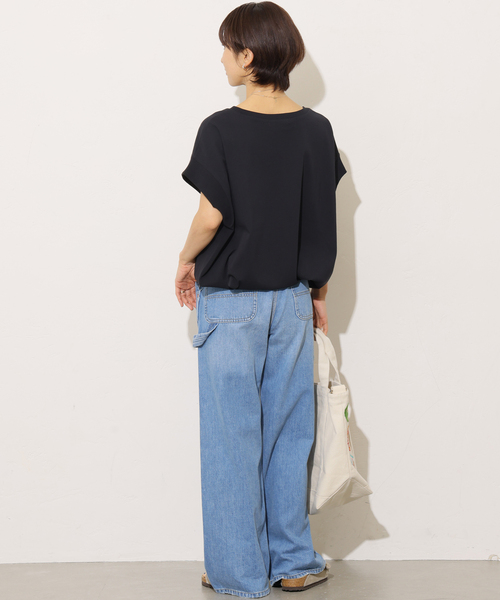 JOURNAL STANDARD relume(ジャーナルスタンダード レリューム)の「《WEB限定追加2》コットンドロップショルダー ドロストT(Tシャツ/カットソー・レディース・ホワイト/ブラック・FREE)」の12枚目の写真