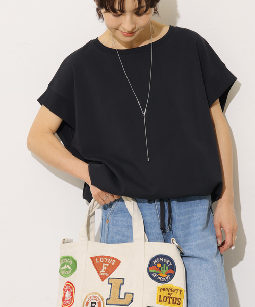 JOURNAL STANDARD relume(ジャーナルスタンダード レリューム)の「《WEB限定追加2》コットンドロップショルダー ドロストT(Tシャツ/カットソー・レディース・ホワイト/ブラック・FREE)」の13枚目の写真
