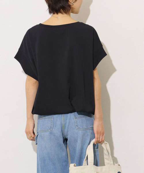JOURNAL STANDARD relume(ジャーナルスタンダード レリューム)の「《WEB限定追加2》コットンドロップショルダー ドロストT(Tシャツ/カットソー・レディース・ホワイト/ブラック・FREE)」の5枚目の写真