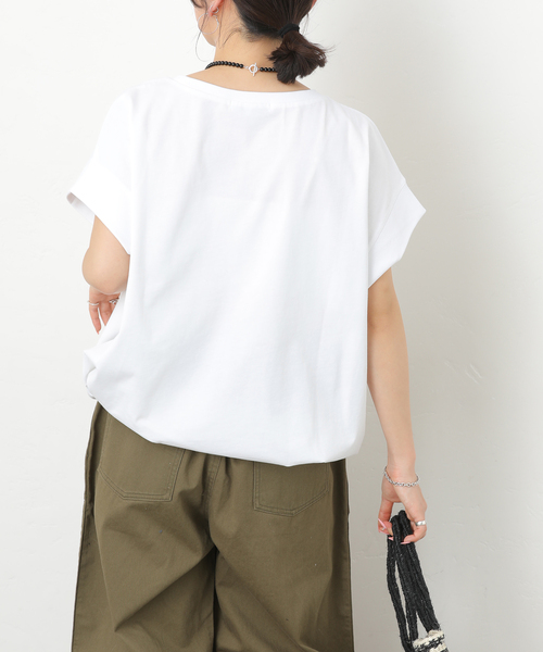 JOURNAL STANDARD relume(ジャーナルスタンダード レリューム)の「《WEB限定追加2》コットンドロップショルダー ドロストT(Tシャツ/カットソー・レディース・ホワイト/ブラック・FREE)」の16枚目の写真