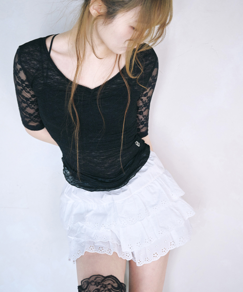 REISE MIYA（レイズミヤ）の「サナレースシャーリングトップ [ブラック]（Tシャツ/カットソー・レディース・その他・SMALL/MEDIUM）」の3枚目の写真