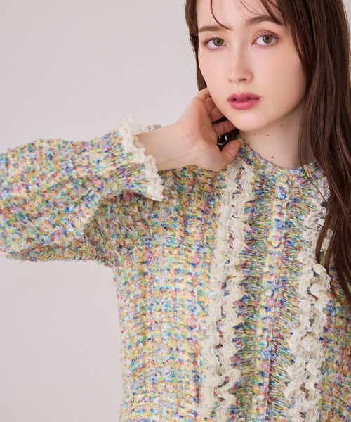 Audie a Muses(オーディアミューズ)の「ファンシーツィードプリントプリーツワンピース(ワンピース・レディース・イエロー/ピンク・38/42)」の11枚目の写真