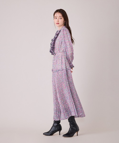 Audie a Muses(オーディアミューズ)の「ファンシーツィードプリントプリーツワンピース(ワンピース・レディース・イエロー/ピンク・38/42)」の19枚目の写真