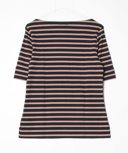 LAUREN RALPH LAUREN（ローレン ラルフ ローレン）の「ストライプド ストレッチ コットン ボートネック Tシャツ（Tシャツ/カットソー・レディース・ネイビー系1・L/M/S）」の2枚目の写真