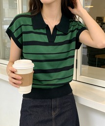 スキッパーカラーニットプルオーバー
