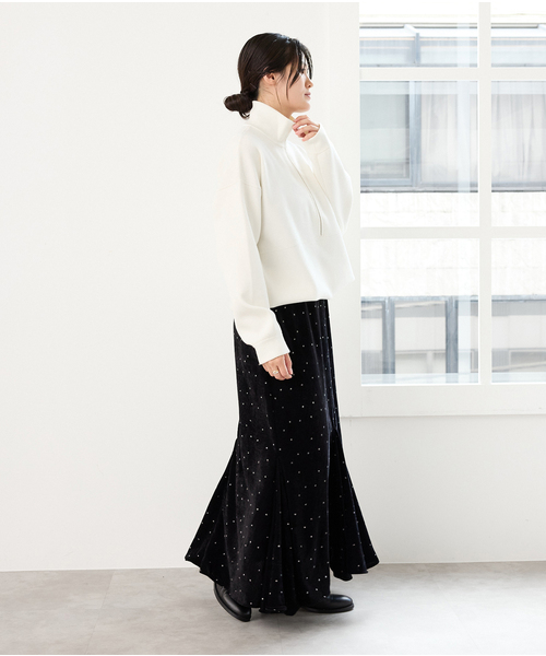 IENA（イエナ）の「スーパーファインスムースハーフジップ（ニット/セーター・レディース・チャコールグレー/アイボリー/ライトグリーン・FREE）」の21枚目の写真