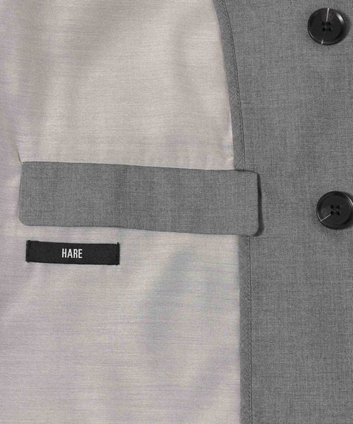 HARE(ハレ)の「リバースデザインジャケット(HARE)(テーラードジャケット・レディース・ブラック/グレー・FREE)」の8枚目の写真