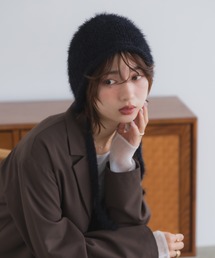 polcadot（ポルカドット）の「ラメ入りライクアンゴラ ボンネット／バーブーシュカ（ニットキャップ/ビーニー）」