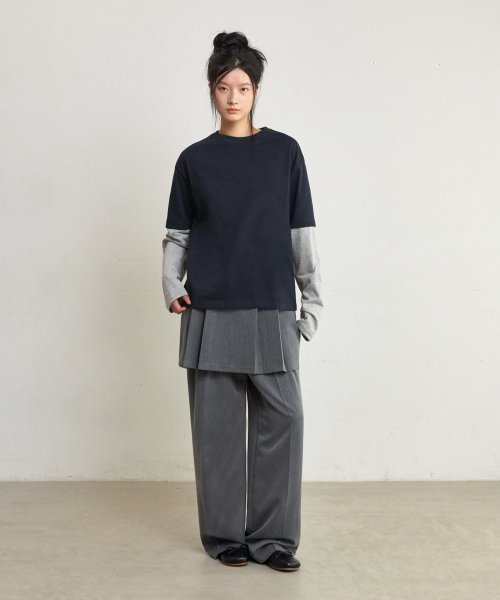 GLW（ジーエルダブリュ）の「[ユニセックス] レイヤードツートンロングスリーブT ネイビー（Tシャツ/カットソー・メンズ・その他・SMALL/MEDIUM/LARGE/X-LARGE）」の5枚目の写真