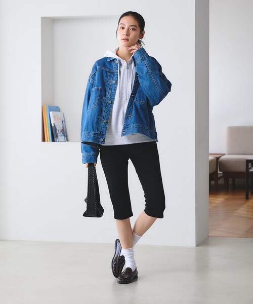 BEAUTY&YOUTH UNITED ARROWS（ビューティーアンドユースユナイテッドアローズ）の「コットンポリエステル ダブルフェイス カプリパンツ（その他パンツ・レディース・グレー系/ブラック・M/S）」の6枚目の写真