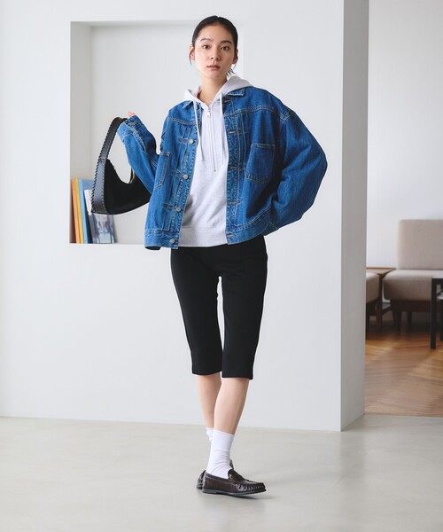 BEAUTY&YOUTH UNITED ARROWS（ビューティーアンドユースユナイテッドアローズ）の「コットンポリエステル ダブルフェイス カプリパンツ（その他パンツ・レディース・グレー系/ブラック・M/S）」の7枚目の写真