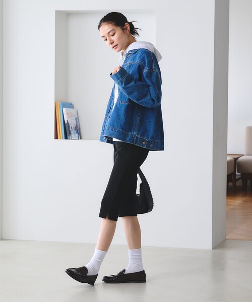 BEAUTY&YOUTH UNITED ARROWS（ビューティーアンドユースユナイテッドアローズ）の「コットンポリエステル ダブルフェイス カプリパンツ（その他パンツ・レディース・グレー系/ブラック・M/S）」の8枚目の写真