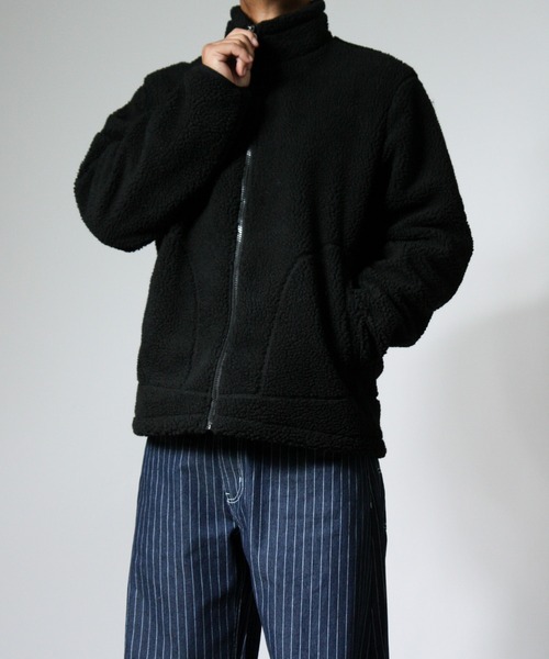 NYLAUS(ナイラス)の「【Nylaus】制電加工 防風 ボアブルゾン スタンドブルゾン(ブルゾン・メンズ・ブラウン/ブラック/アイボリー・M/L/LL)」の1枚目の写真