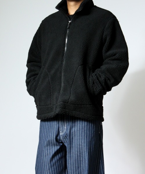 NYLAUS(ナイラス)の「【Nylaus】制電加工 防風 ボアブルゾン スタンドブルゾン(ブルゾン・メンズ・ブラウン/ブラック/アイボリー・M/L/LL)」の5枚目の写真