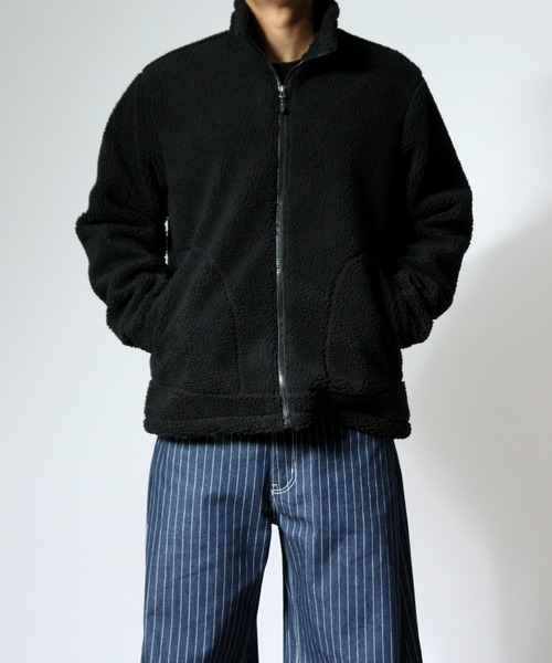 NYLAUS(ナイラス)の「【Nylaus】制電加工 防風 ボアブルゾン スタンドブルゾン(ブルゾン・メンズ・ブラウン/ブラック/アイボリー・M/L/LL)」の8枚目の写真