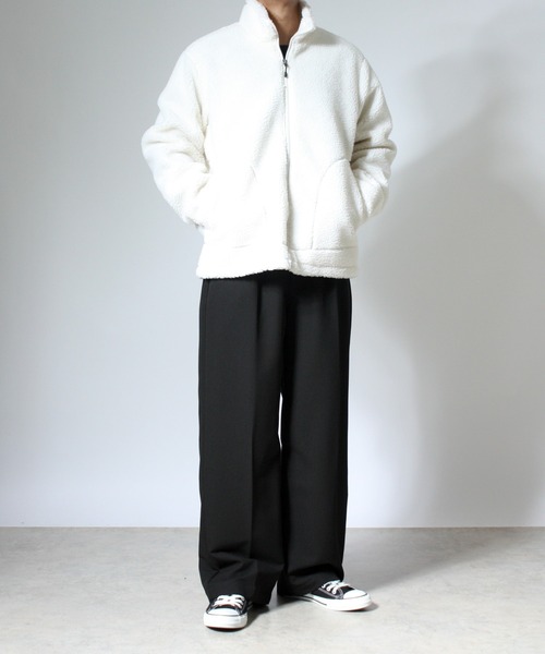 NYLAUS(ナイラス)の「【Nylaus】制電加工 防風 ボアブルゾン スタンドブルゾン(ブルゾン・メンズ・ブラウン/ブラック/アイボリー・M/L/LL)」の17枚目の写真