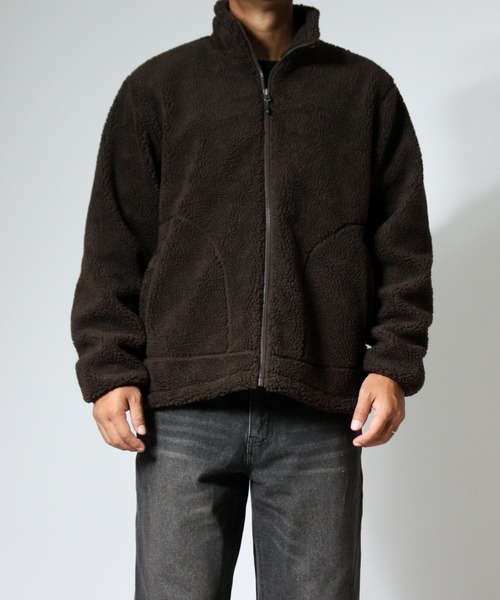 NYLAUS(ナイラス)の「【Nylaus】制電加工 防風 ボアブルゾン スタンドブルゾン(ブルゾン・メンズ・ブラウン/ブラック/アイボリー・M/L/LL)」の20枚目の写真