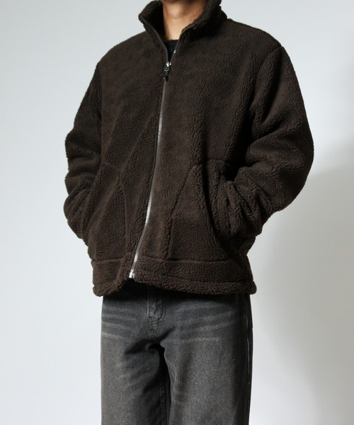 NYLAUS(ナイラス)の「【Nylaus】制電加工 防風 ボアブルゾン スタンドブルゾン(ブルゾン・メンズ・ブラウン/ブラック/アイボリー・M/L/LL)」の21枚目の写真