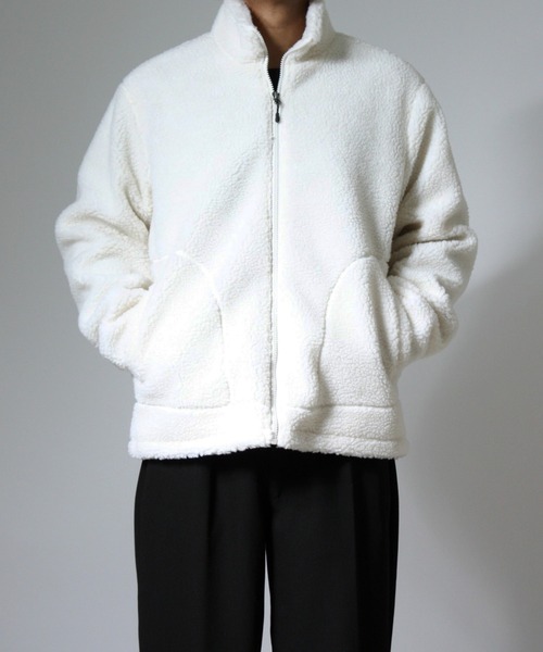 NYLAUS(ナイラス)の「【Nylaus】制電加工 防風 ボアブルゾン スタンドブルゾン(ブルゾン・メンズ・ブラウン/ブラック/アイボリー・M/L/LL)」の16枚目の写真
