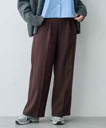 【anyfee/大きいサイズ】ウーリッシュセミワイドパンツ/イージーケア《セットアップ対応/上下別売り》