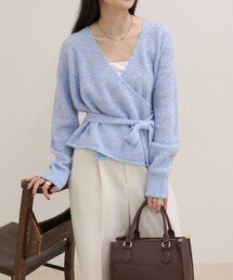 モヘヤ混カシュクールニットプルオーバー