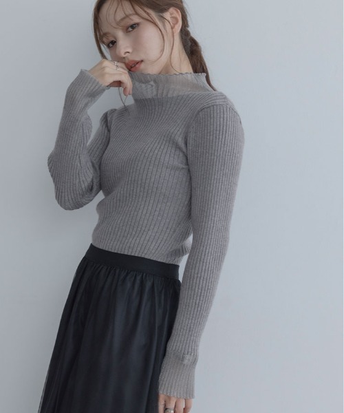 maviru(マヴィル)の「シアー ドッキング リブ ニット(ニット/セーター・レディース・オフホワイト/グレー/ブラウン/ブラック・M/L)」の16枚目の写真