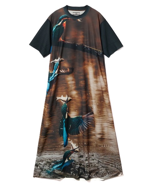 NON TOKYO(ノントーキョー)の「PRINT RIB HALF SLEEVE ONE-PIECE(ワンピース・レディース・ホワイト×ブルー/ブラック系/ブラウン系・2/1)」の12枚目の写真