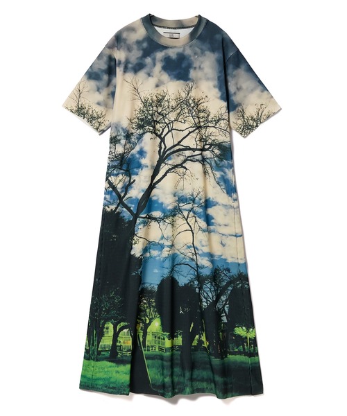 NON TOKYO(ノントーキョー)の「PRINT RIB HALF SLEEVE ONE-PIECE(ワンピース・レディース・ホワイト×ブルー/ブラック系/ブラウン系・2/1)」の16枚目の写真