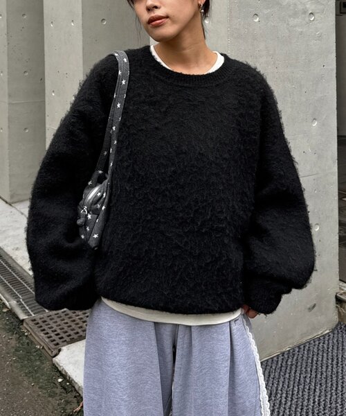 CIAOPANIC TYPY(チャオパニックティピー)の「【ZOZO限定】【UNISEX】シャギーニットプルオーバー(ニット/セーター・レディース・ブラック/パープル/ブラウン/グレー/レッド/ブルー・MEDIUM/LARGE)」の14枚目の写真