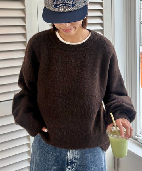 CIAOPANIC TYPY(チャオパニックティピー)の「【ZOZO限定】【UNISEX】シャギーニットプルオーバー(ニット/セーター・レディース・ブラック/パープル/ブラウン/グレー/レッド/ブルー・MEDIUM/LARGE)」の8枚目の写真