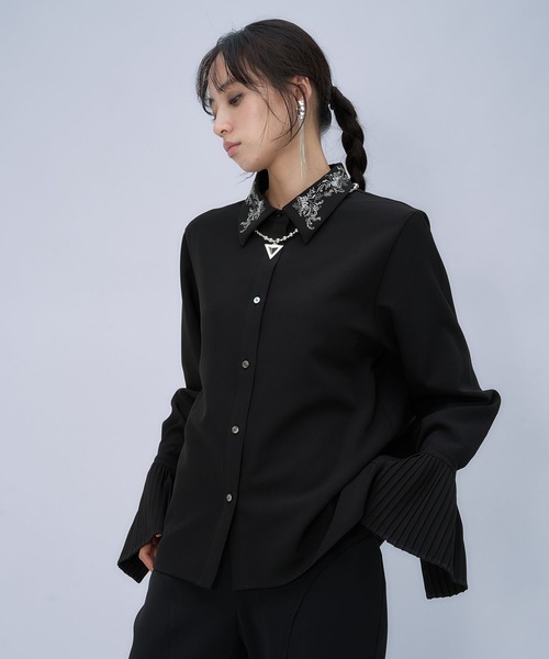 HARE(ハレ)の「ダブルトロミソデプリーツシャツ(HARE)(シャツ/ブラウス・レディース・ホワイト/グレー/ブラック・FREE)」の18枚目の写真