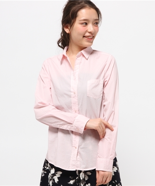 J'studio（ジェイストゥディオ）の「100番単　タイプライターシャツ（シャツ/ブラウス・レディース・ホワイト/ライトカーキ/ピンク系その他/ライトブルー/ピンク/ブルー・11号/7号/9号）」の6枚目の写真
