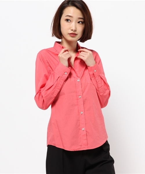 J'studio（ジェイストゥディオ）の「100番単　タイプライターシャツ（シャツ/ブラウス・レディース・ホワイト/ライトカーキ/ピンク系その他/ライトブルー/ピンク/ブルー・11号/7号/9号）」の5枚目の写真