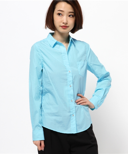 J'studio（ジェイストゥディオ）の「100番単　タイプライターシャツ（シャツ/ブラウス・レディース・ホワイト/ライトカーキ/ピンク系その他/ライトブルー/ピンク/ブルー・11号/7号/9号）」の4枚目の写真