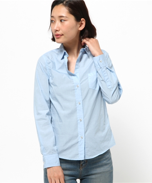 J'studio（ジェイストゥディオ）の「100番単　タイプライターシャツ（シャツ/ブラウス・レディース・ホワイト/ライトカーキ/ピンク系その他/ライトブルー/ピンク/ブルー・11号/7号/9号）」の3枚目の写真