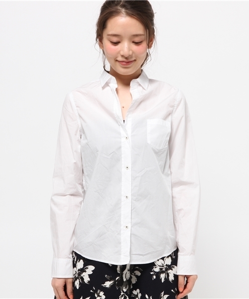 J'studio（ジェイストゥディオ）の「100番単　タイプライターシャツ（シャツ/ブラウス・レディース・ホワイト/ライトカーキ/ピンク系その他/ライトブルー/ピンク/ブルー・11号/7号/9号）」の13枚目の写真