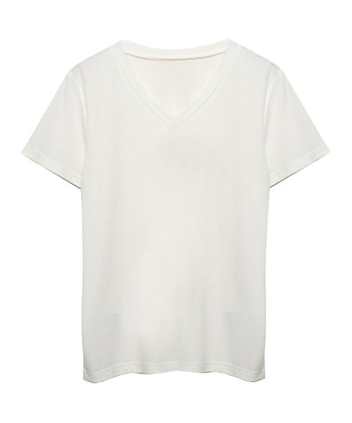 Re:EDIT（リエディ）の「シンプルVネックTシャツ[春夏新作][Re:EDIT/リエディ][リエディオリジナル]（Tシャツ/カットソー・レディース・グレー/ブラック/ワイン/モカ/ホワイト・LARGE/MEDIUM）」の2枚目の写真