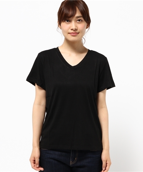 Re:EDIT（リエディ）の「シンプルVネックTシャツ[春夏新作][Re:EDIT/リエディ][リエディオリジナル]（Tシャツ/カットソー・レディース・グレー/ブラック/ワイン/モカ/ホワイト・LARGE/MEDIUM）」の6枚目の写真