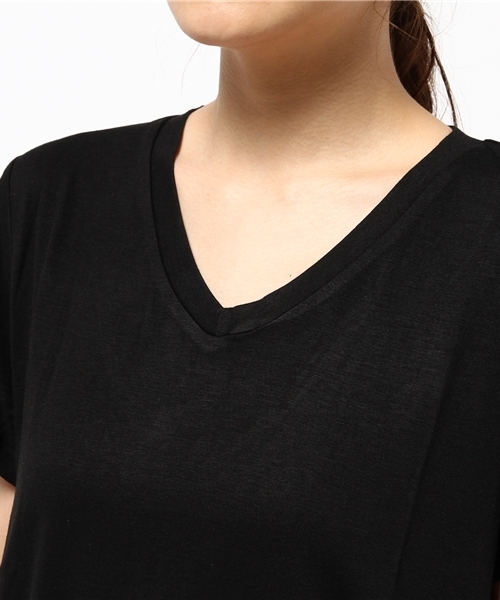 Re:EDIT（リエディ）の「シンプルVネックTシャツ[春夏新作][Re:EDIT/リエディ][リエディオリジナル]（Tシャツ/カットソー・レディース・グレー/ブラック/ワイン/モカ/ホワイト・LARGE/MEDIUM）」の9枚目の写真