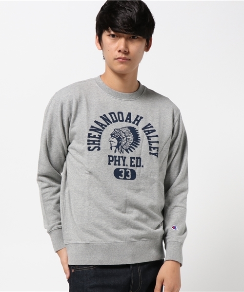 Champion(チャンピオン)の「【Champion/チャンピオン】メンズ キャンパス クルーネックスウェットシャツ(スウェット・メンズ・グレー/バーガンディー/モスグリーン/ネイビー/オートミール・MEDIUM/SMALL/X-LARGE/LARGE)」の14枚目の写真
