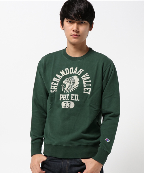 Champion(チャンピオン)の「【Champion/チャンピオン】メンズ キャンパス クルーネックスウェットシャツ(スウェット・メンズ・グレー/バーガンディー/モスグリーン/ネイビー/オートミール・MEDIUM/SMALL/X-LARGE/LARGE)」の3枚目の写真