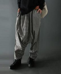 antiqua | チェック柄ワイドサルエルパンツ(その他パンツ)