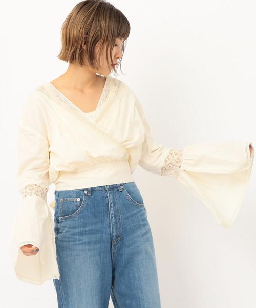 Another Edition（アナザーエディション）の「リバーレースカシュクールブラウス ◆（シャツ/ブラウス・レディース・オフホワイト/ブラウン・フリー）」の12枚目の写真