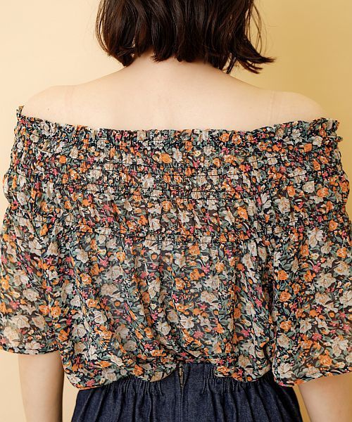 OLIVE des OLIVE(オリーブデオリーブ)の「★花柄オフショルブラウス(シャツ/ブラウス・レディース・ブラック/イエロー/レッド・FREE)」の7枚目の写真